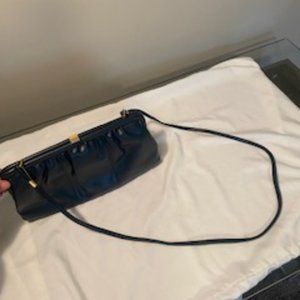Navy Blue Leather Vintage Bag